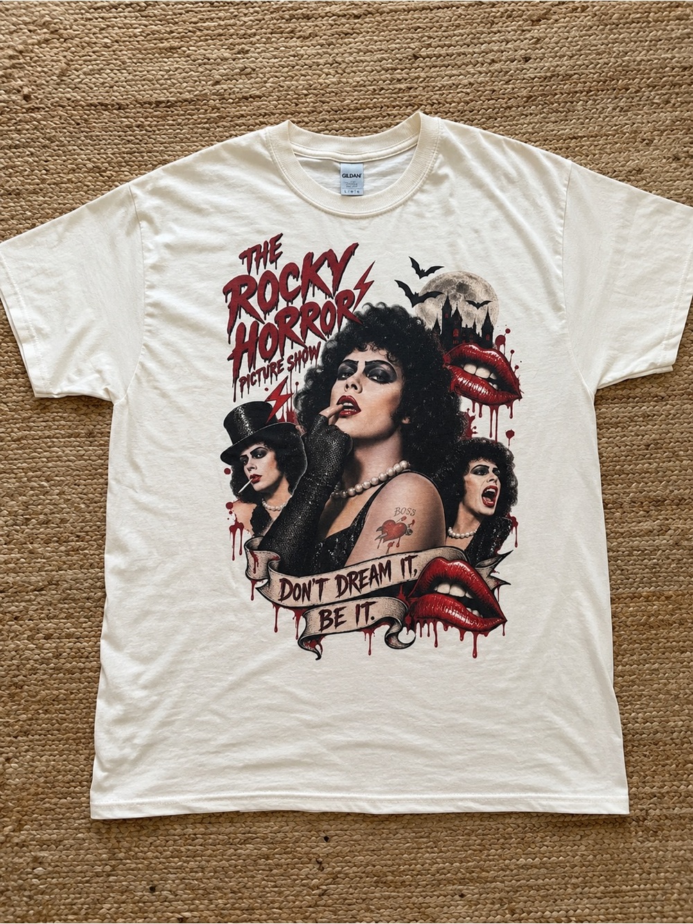 Tim Curry Rocky Horror Picture White Graphic T-shirt Halloween Horror